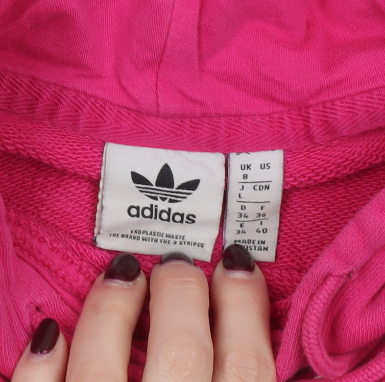 Womens UK Size 8 adidas Pink Pullover Hoodie