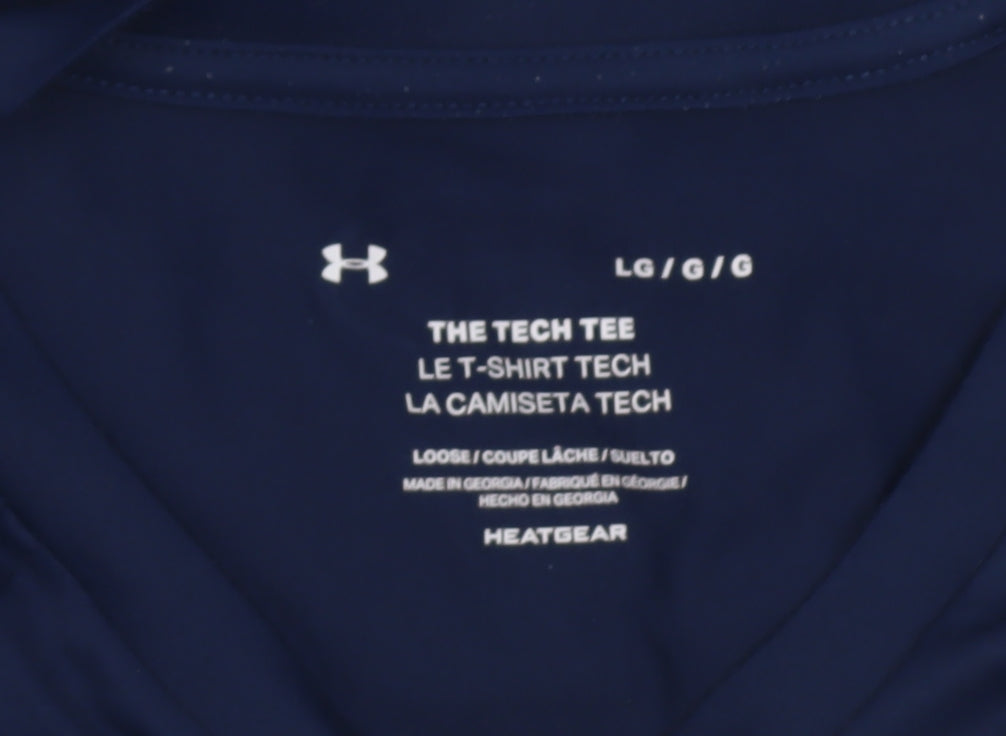 Under Armour Men's Blue Tech T-Shirt L Relaxed Fit Gym Top
