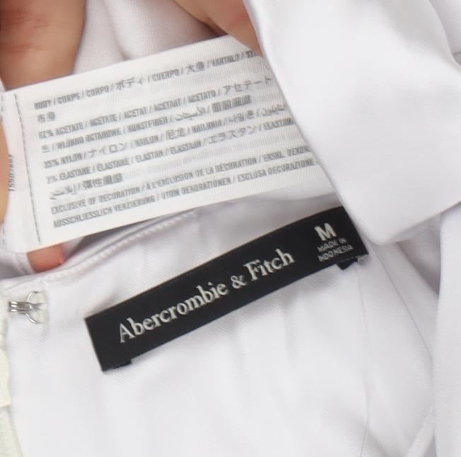 Abercrombie & Fitch Women’s White Satin Bodycon Dress Size M