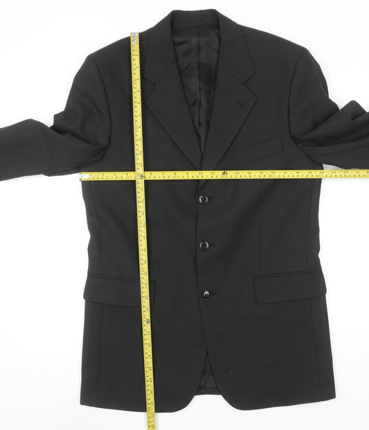 Colella Men's Black Wool Formal Blazer Jacket 48L Long