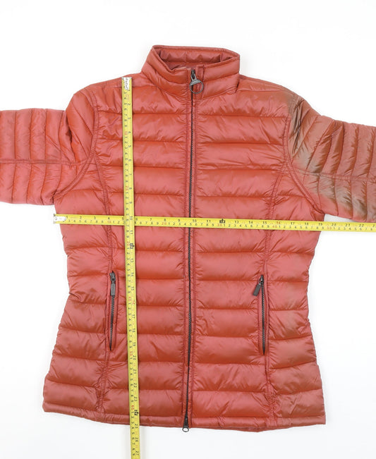 Barbour Women’s Brown Size 12 Puffer Jacket Quilted Full Zip