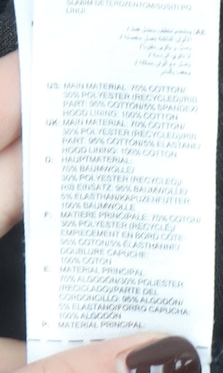 Adidas Men's Black Pullover Hoodie Fleece Size L Logo Sweatshirt