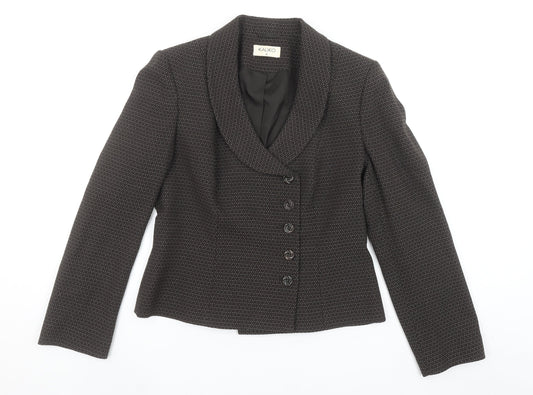 Additional front view of Kaliko Women's Black, size 12, Shawl Collar Wool Blend Tailored Jacket