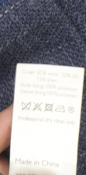 John Lewis Men's Blue 42R Wool Silk Linen Tailored Blazer Jacket