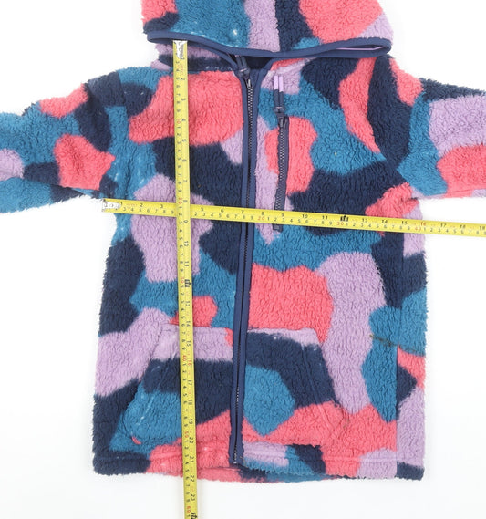 FatFace Girls Multicoloured Hooded Fleece Zip Jacket 10-11 Years