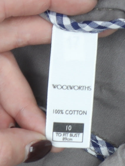 Woolworths Women’s Grey Cotton Hooded Parka Jacket Size 10
