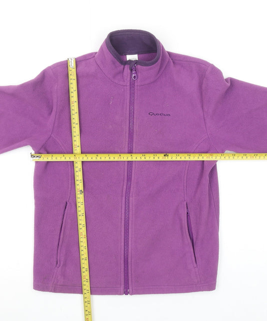 Quechua Girls Purple Fleece Full Zip Outdoor Jacket Size 12 Years