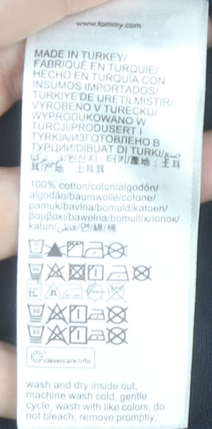 Tommy Hilfiger Men's Black XL Regular Fit Cotton Polo Shirt