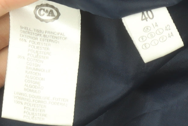 C&A Mens Blue 40 Regular Basic Jacket Polyester Cotton Casual