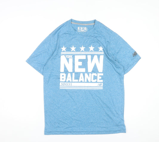 Mens UK Size M New Balance Blue Gym & Training Running & Jogging Walking T-Shirt