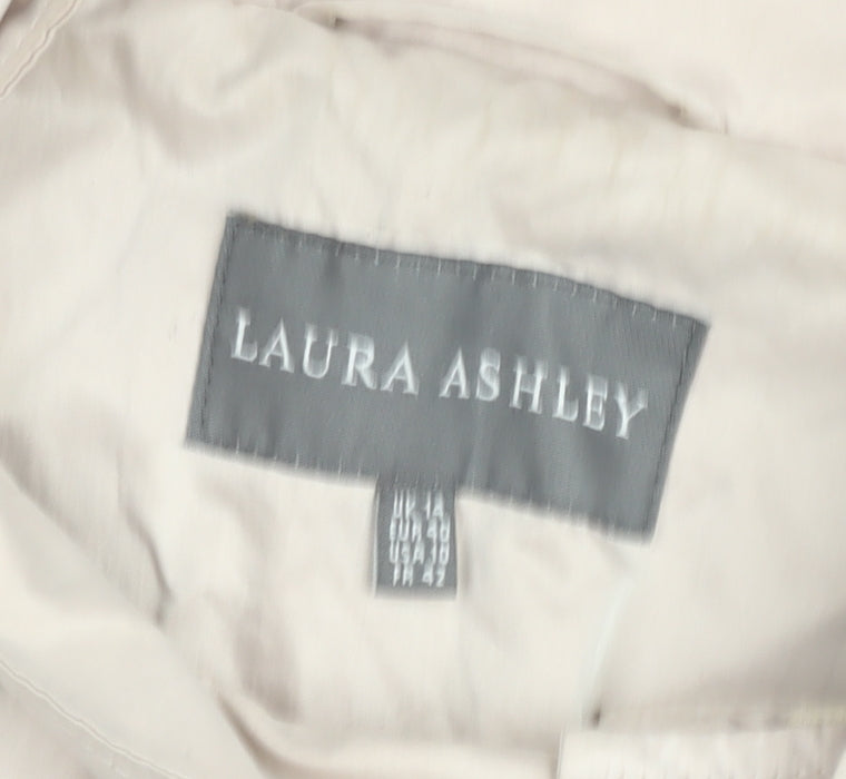 Laura Ashley Women’s Beige Hooded Mid-Length Parka Coat Size 14