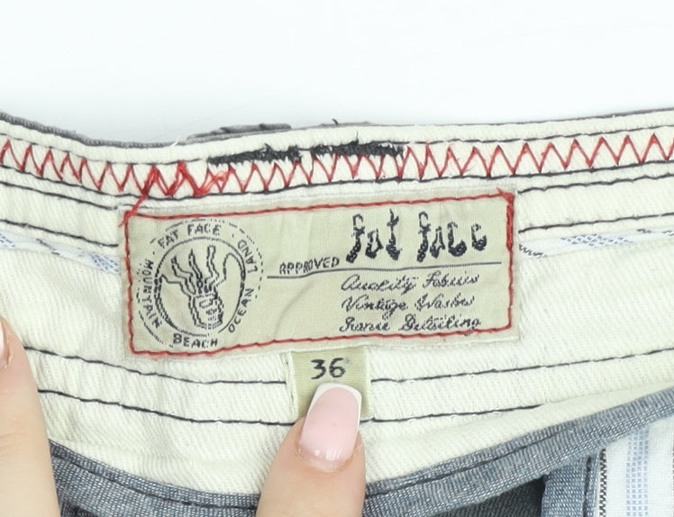 Fat Face Men's Grey Cotton Cargo Shorts Size 36 Regular Casual Outdoor