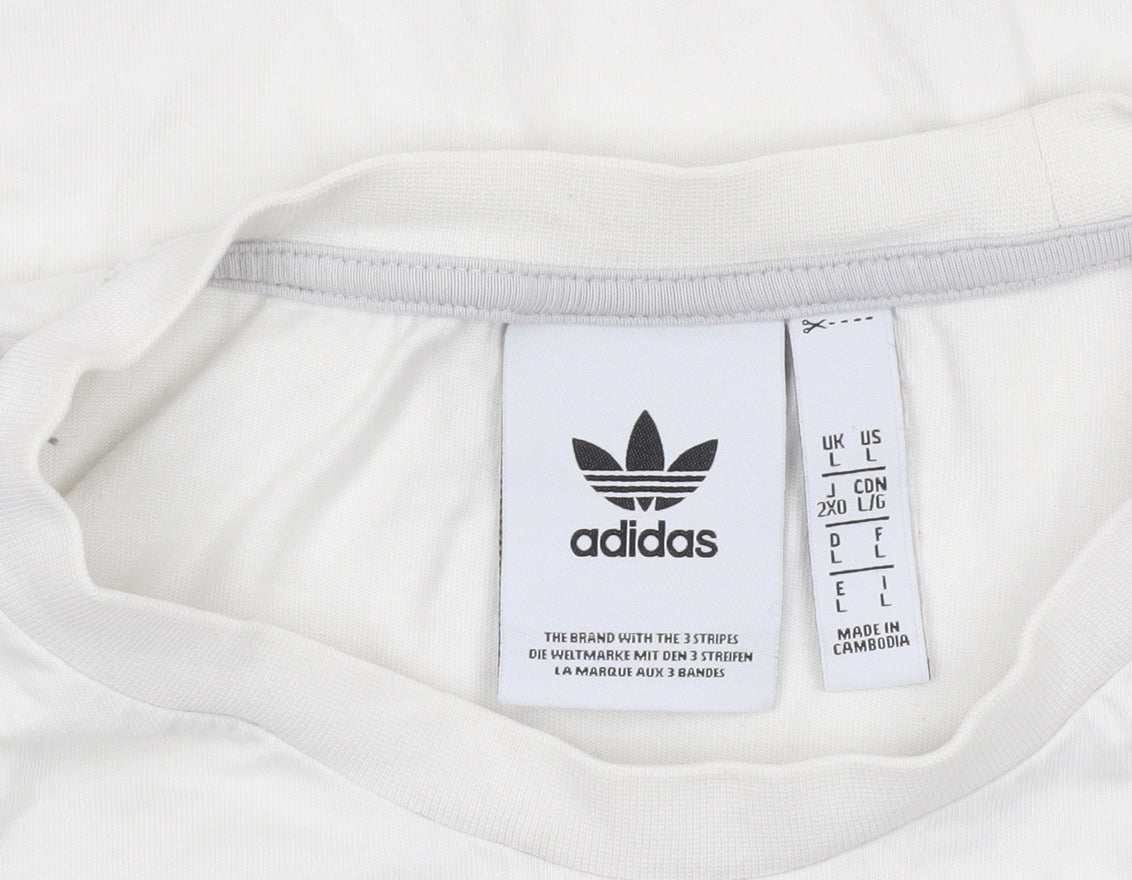 Mens UK Size L adidas White T-Shirt
