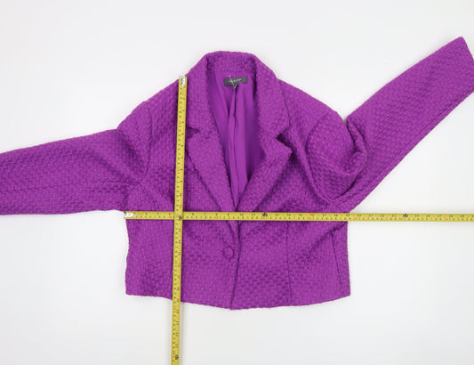 Primark Women’s Purple Cropped Blazer Jacket Size 16 Classic Style