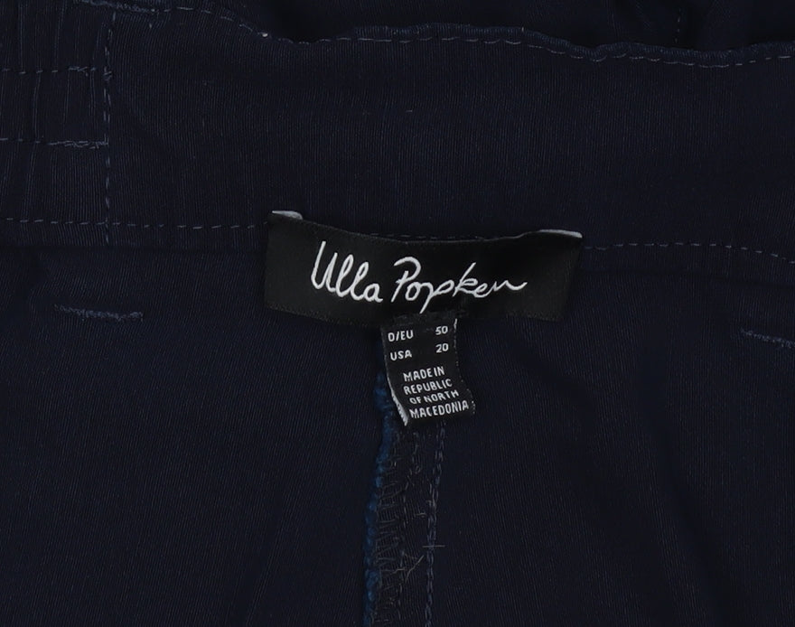 Ulla Popken Women's Blue Elastic Waist Straight Trousers Size 20
