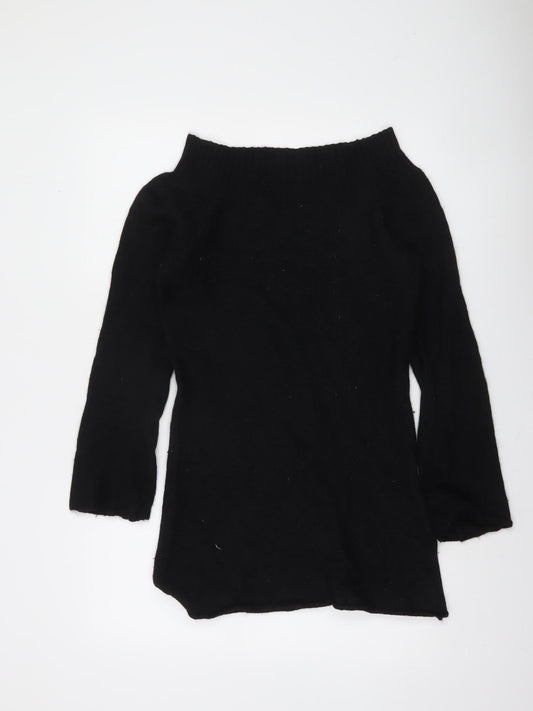 Additional front view of Only Women's Black Boat Neck 3/4 Sleeve jumper, size L