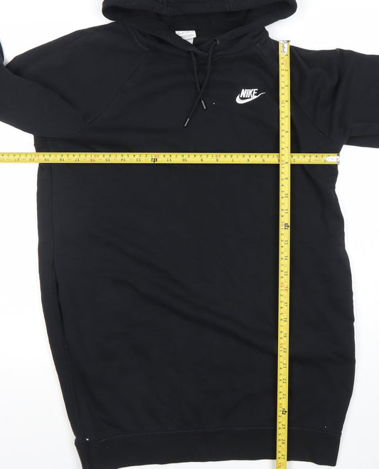 Nike Womens Black XS Pullover Hoodie Dress Cotton Blend Casual
