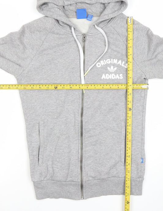 Adidas Originals Women's Grey Full Zip Hoodie Size 8