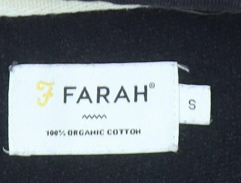 Mens UK Size S Farah Black Henley Sweatshirt