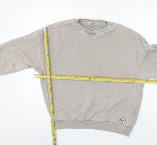 Reebok Women’s Beige Pullover Sweatshirt S Relaxed Fit Casual