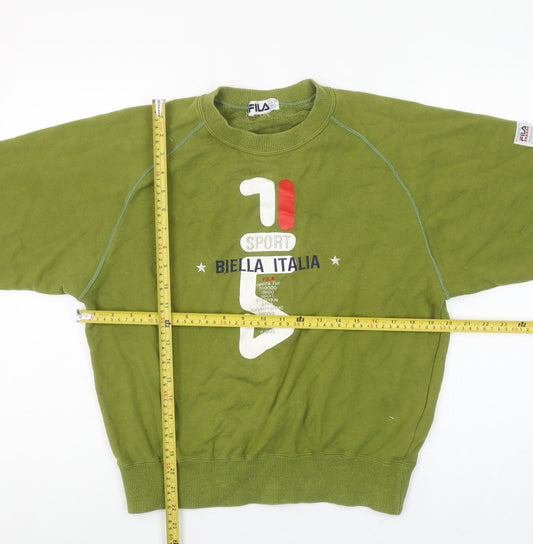 Fila Women Green Crew Neck Graphic Pullover Sweatshirt Size 16