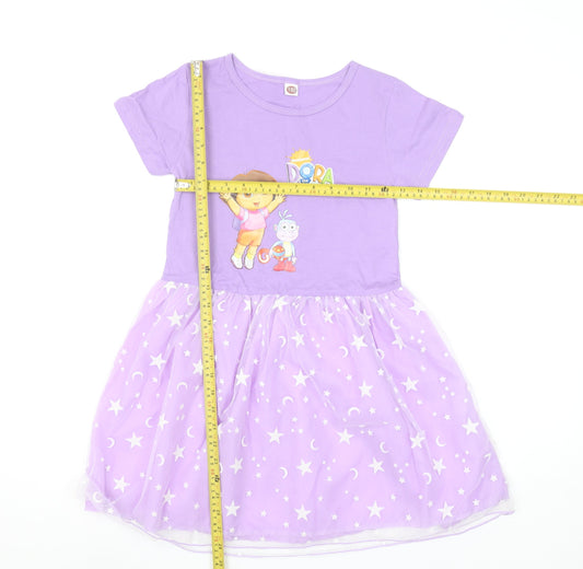 Nickelodeon Girls Purple Dora the Explorer Tutu Dress Size 11-12 Years