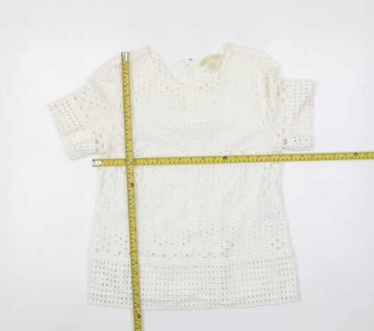Womens UK Size M Michael Kors Ivory Tunic Blouse