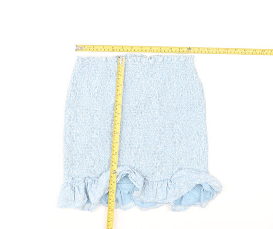 Abercrombie & Fitch Women’s Blue Floral Ruffle Mini Skirt Size M