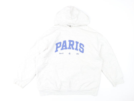 4th & Reckless Women's Grey Paris Hoodie UK 12 Pullover Sweatshirt