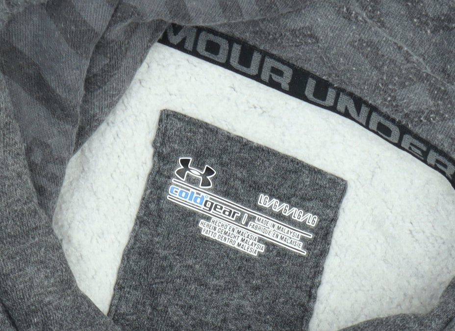 Under Armour Men's Grey Pullover Hoodie Size L Fleece ColdGear