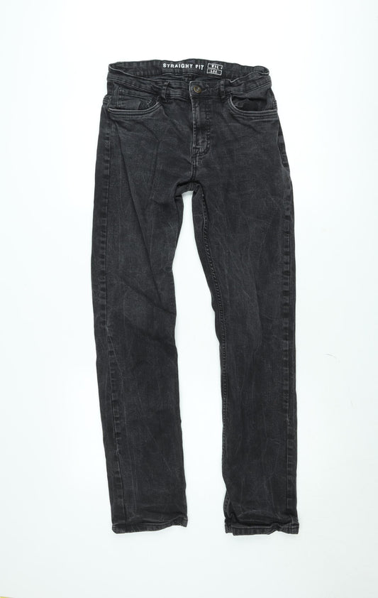 Additional front view of Dunnes Men's Black Straight Fit Denim Jeans W32 L34