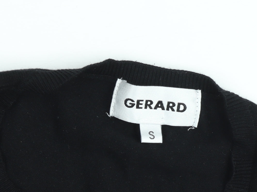 Gerard Womens Black Sequin Snowflake Pullover Jumper Size S