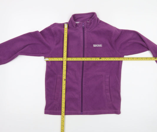 Regatta Girls Purple Fleece Full Zip Jacket 9-10 Years Outdoor Lightweight