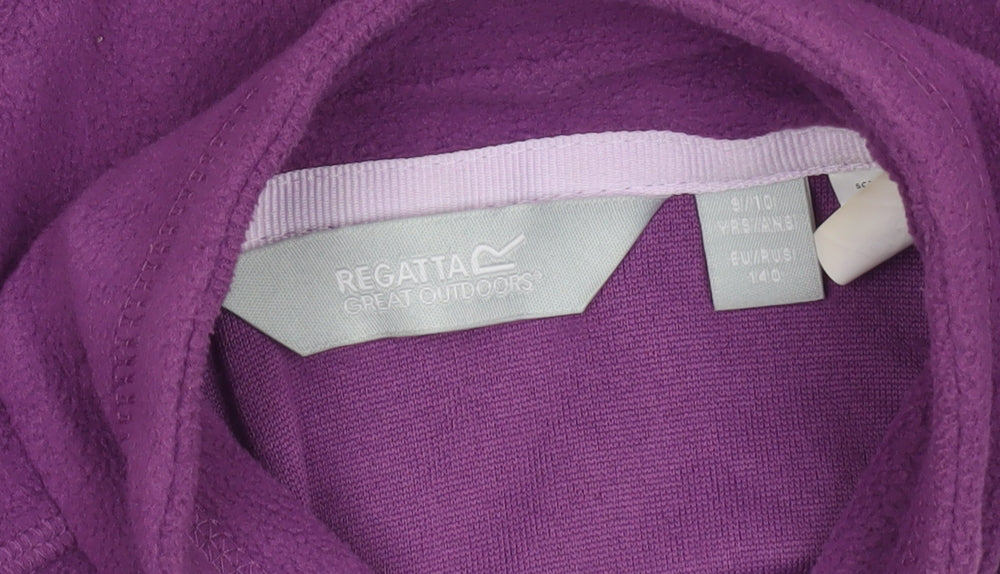 Regatta Girls Purple Fleece Full Zip Jacket 9-10 Years Outdoor Lightweight