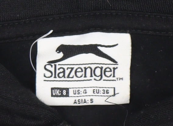 Slazenger Womens Black Cropped Zip Hooded Jacket Size 8