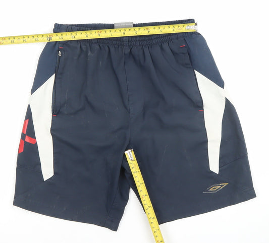 Umbro Boys Blue Athletic Football Shorts Size 146 Quick Dry Sportswear