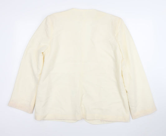 Fable Women’s Ivory Blazer Size 16 Single-Breasted Lightweight Jacket