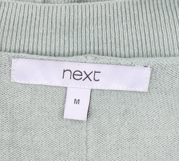 Next Women's Green V-Neck Relaxed Fit Knit Jumper Size 14