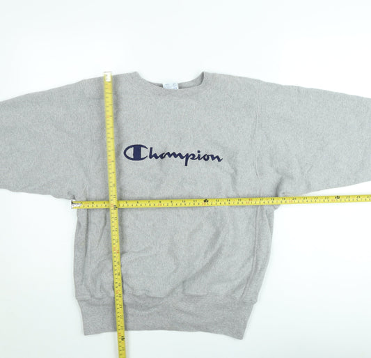 Champion Reverse Weave Grey Sweatshirt Women M Crew Neck Cotton Blend