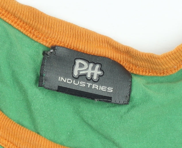 PH Industries Women's Green Cotton Sleeveless Tank Top S