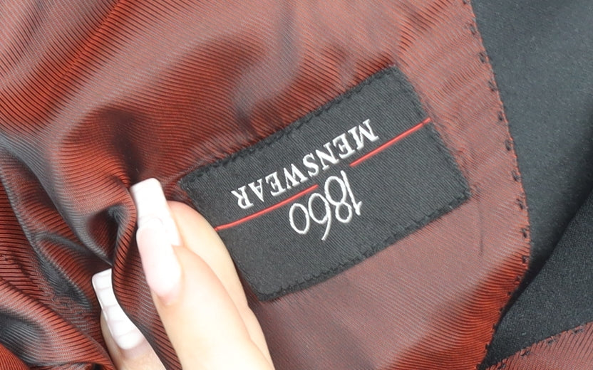 1860 Menswear Black Tuxedo Jacket Shawl Lapel 42R Men's Formal