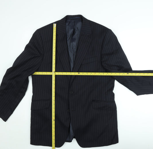 Austin Reed Men's Blue Wool Pinstripe Classic Suit Jacket