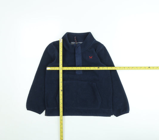 Crew Clothing Kids Boys Navy Fleece Jumper 7-8 Years Half Zip Warm Pullover