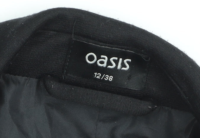 Oasis Women Black Size 12 Single-Breasted Notch Blazer Jacket