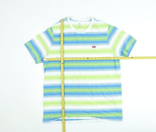 Levi's Men’s Multicoloured Striped Cotton Crew Neck T-Shirt L