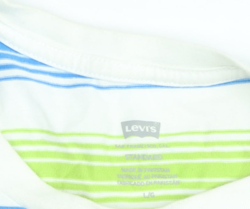 Levi's Men’s Multicoloured Striped Cotton Crew Neck T-Shirt L