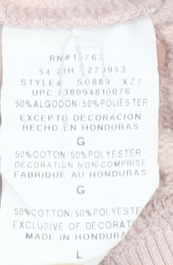 Champion Women’s Pink Pullover Hoodie Size L Cotton Blend