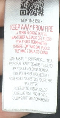 McKenzie Boys Black Hooded Puffer Jacket 5-6 Years Polyester Lined Zip Up