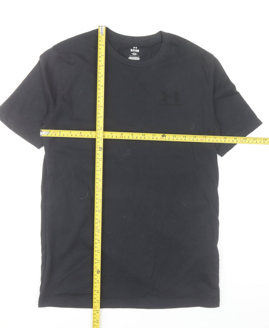 Under Armour Men's Black Loose Fit Cotton Blend Crew Neck T-Shirt Size S