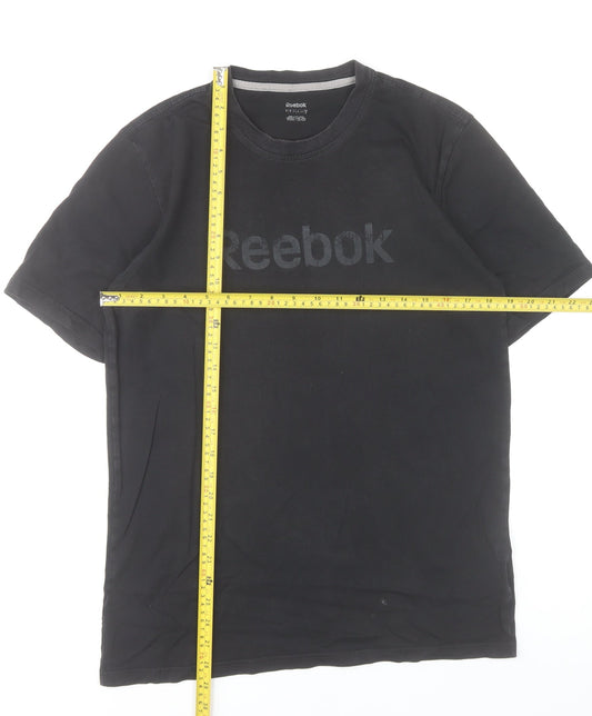 Reebok Men’s Black Cotton Crew Neck Short Sleeve Sports T-Shirt M